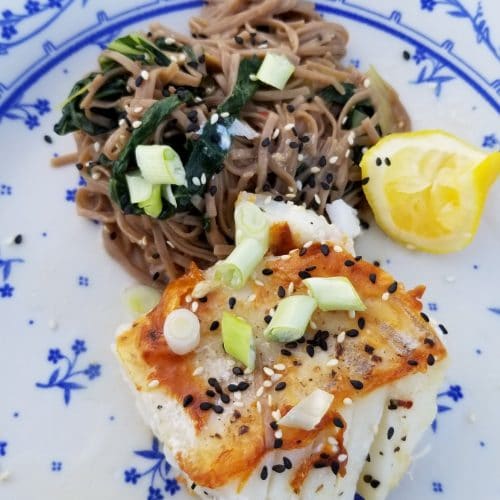 Cod with Bok Choy and Soba Noodles