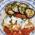 Margherita Chicken with Lighty Fried Eggplant Rounds