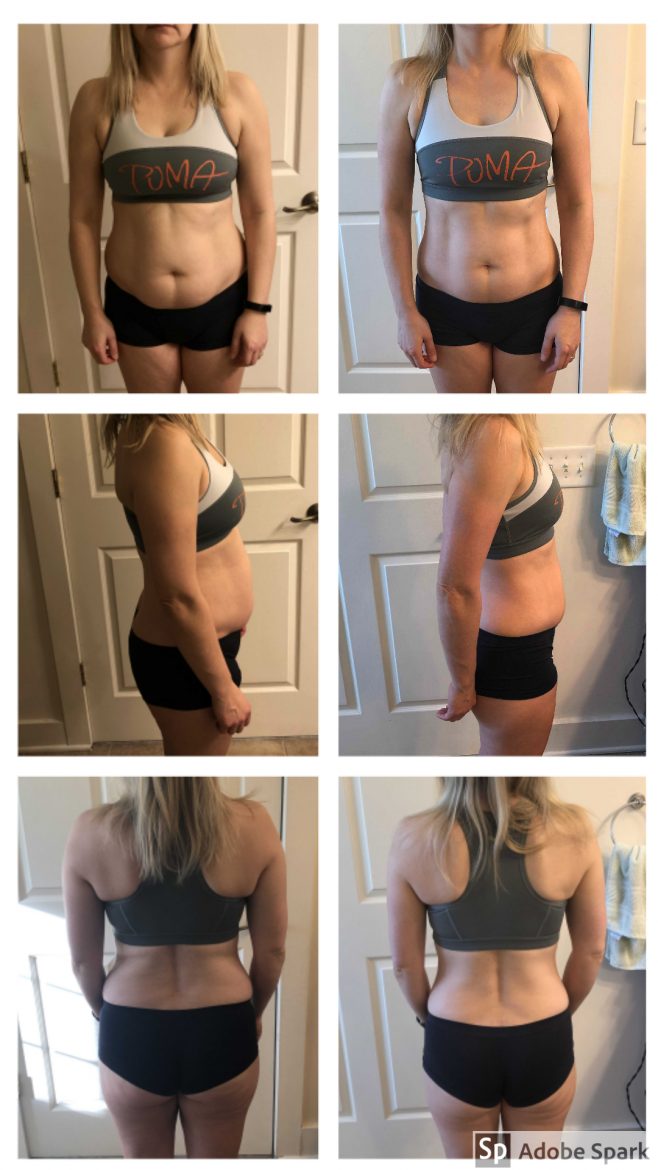 Weight loss transformation photos of 44 year old woman