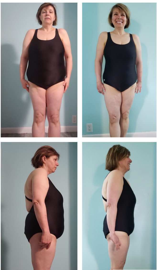 Weight loss transformation photo 49 year old woman