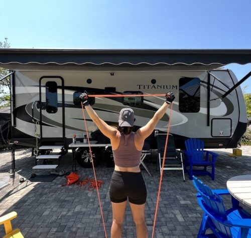 Women strength training at RV Site